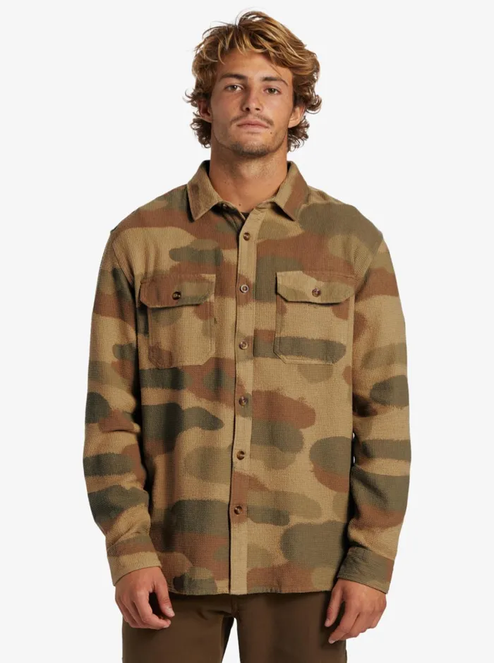 Quiksilver Venture Overshirt Mix Long Sleeve Top Spray Camo Classic Overshirt Mens Sweatshirts and Hoodies