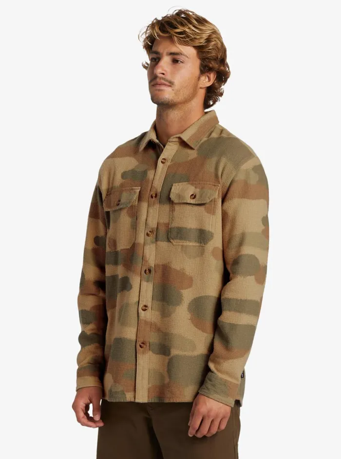Quiksilver Venture Overshirt Mix Long Sleeve Top Spray Camo Classic Overshirt Mens Sweatshirts and Hoodies