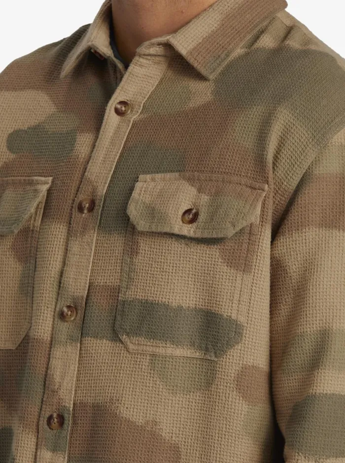 Quiksilver Venture Overshirt Mix Long Sleeve Top Spray Camo Classic Overshirt Mens Sweatshirts and Hoodies