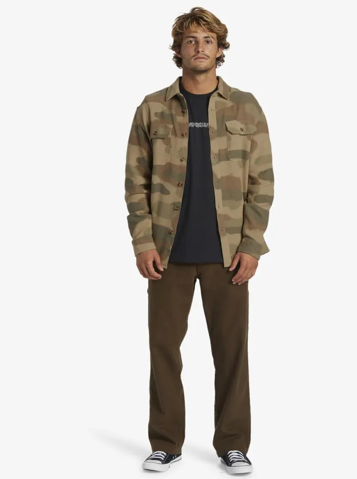 Quiksilver Venture Overshirt Mix Long Sleeve Top Spray Camo Classic Overshirt Mens Sweatshirts and Hoodies