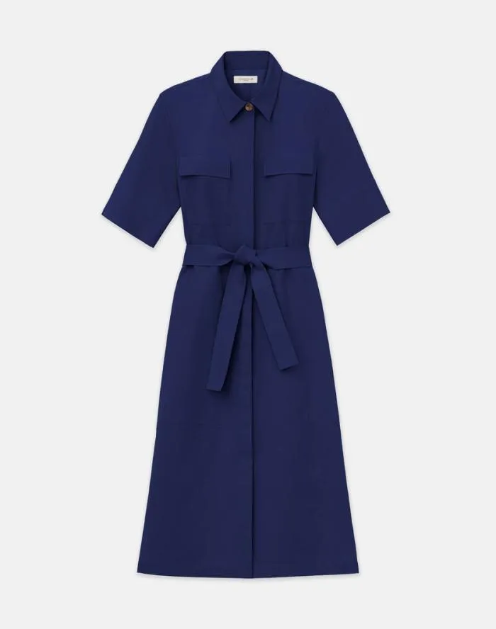 Ready To Wear BiStretch Pima Cotton Patch Pocket Shirtdress Royal Blue Lafayette 148 New York Dresses Ready To Wear BiStretch Pima Cotton Patch Pocket Shirtdress Royal Blue Lafayette 148 New York Dresses