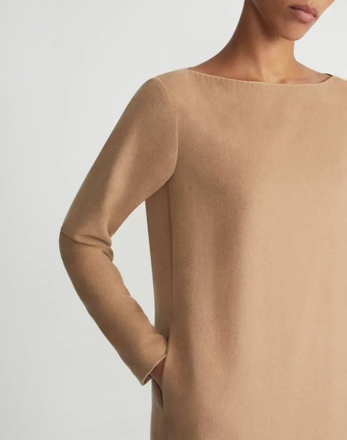 Ready To Wear Camel Hair Bateau Neck Dress Camel Lafayette 148 New York Dresses