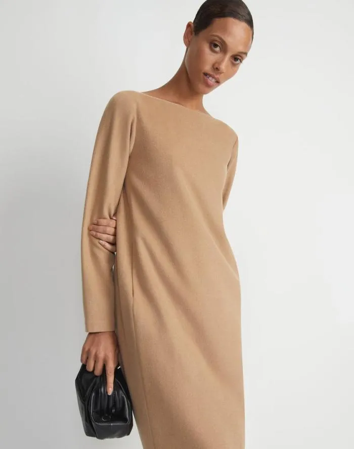 Ready To Wear Camel Hair Bateau Neck Dress Camel Lafayette 148 New York Dresses