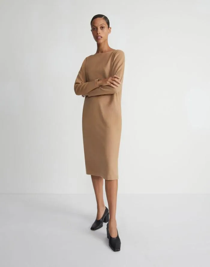 Ready To Wear Camel Hair Bateau Neck Dress Camel Lafayette 148 New York Dresses