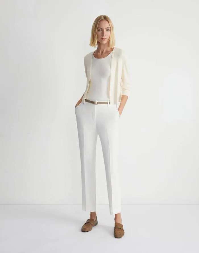 Ready To Wear Finesse Crepe Clinton Ankle Pant Black Lafayette 148 New York Pants and Shorts