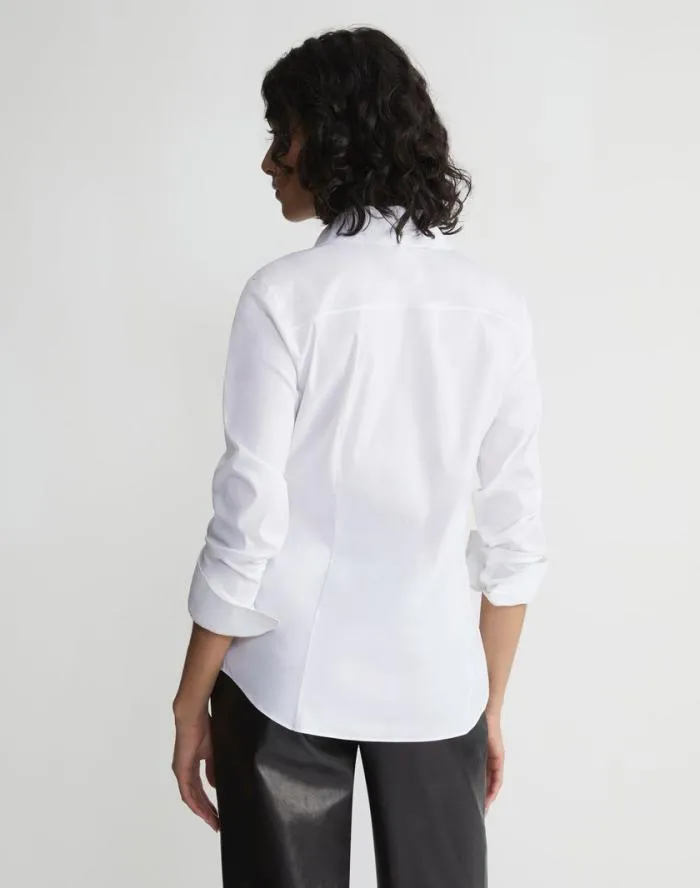 Ready To Wear Kennedy Shirt In Italian Stretch Cotton White Lafayette 148 New York Blouses and Shirts