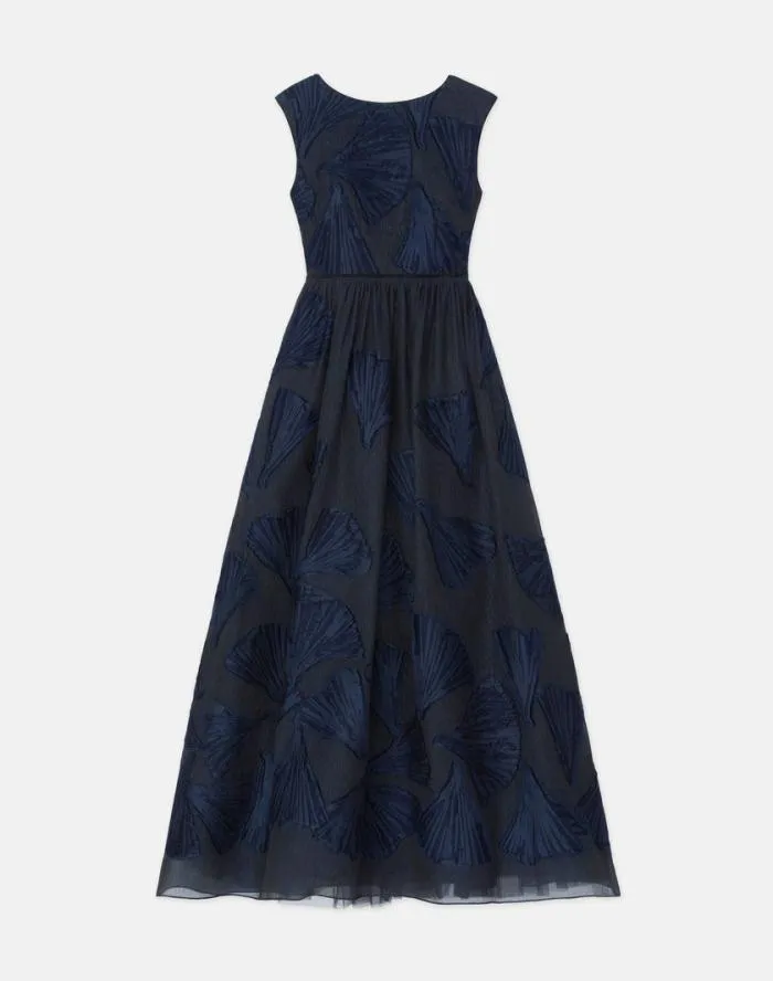 Ready To Wear Leafed Pages CottonSilk Fil Coup Gown Midnight Blue Lafayette 148 New York Dresses Ready To Wear Leafed Pages CottonSilk Fil Coup Gown Midnight Blue Lafayette 148 New York Dresses