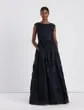 Ready To Wear Leafed Pages CottonSilk Fil Coup Gown Midnight Blue Lafayette 148 New York Dresses