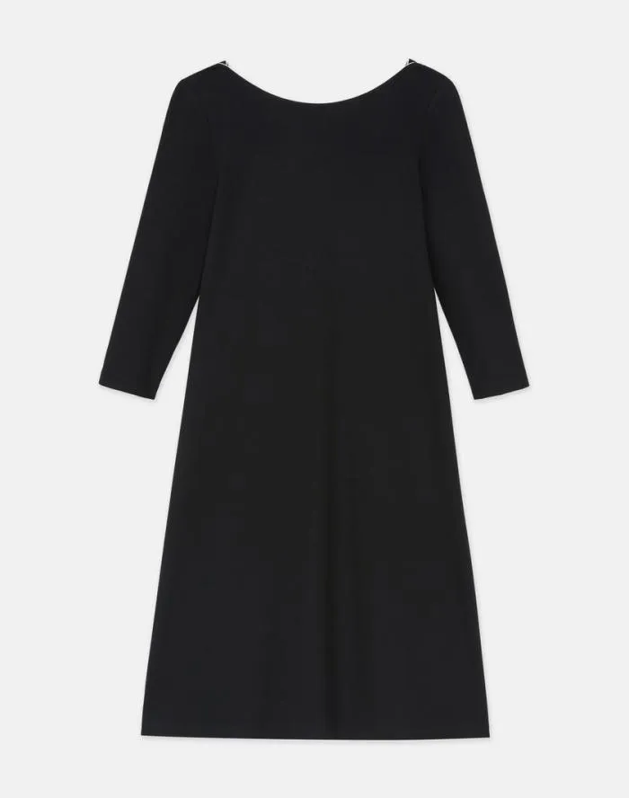 Ready To Wear Lightweight Punto Milano ALine Shift Dress Black Lafayette 148 New York Dresses Ready To Wear Lightweight Punto Milano ALine Shift Dress Black Lafayette 148 New York Dresses