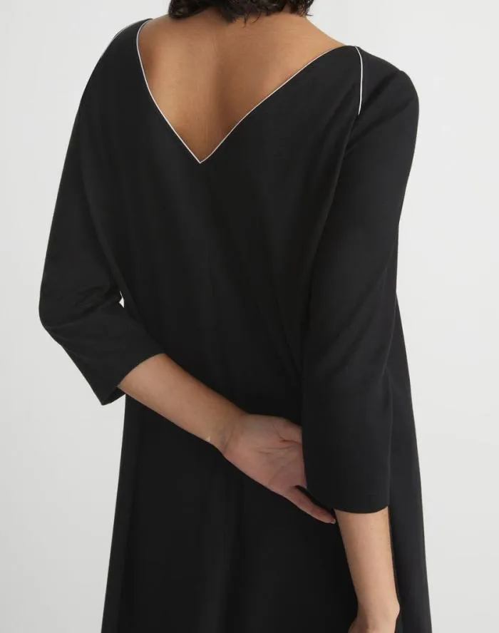Ready To Wear Lightweight Punto Milano ALine Shift Dress Black Lafayette 148 New York Dresses