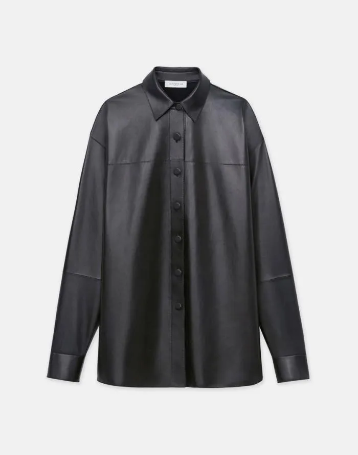 Ready To Wear Nappa Lambskin Leather Shirt Jacket Black Lafayette 148 New York Leathers and Suedes Ready To Wear Nappa Lambskin Leather Shirt Jacket Black Lafayette 148 New York Leathers and Suedes