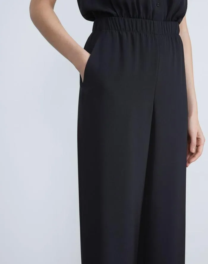 Ready To Wear Organic Silk Crepe De Chine Perry Pant Black Lafayette 148 New York Pants and Shorts