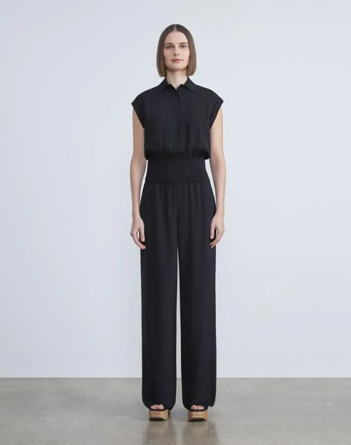 Ready To Wear Organic Silk Crepe De Chine Perry Pant Black Lafayette 148 New York Pants and Shorts