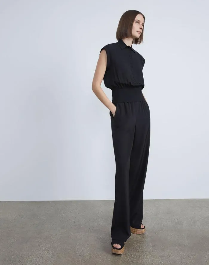 Ready To Wear Organic Silk Crepe De Chine Perry Pant Black Lafayette 148 New York Pants and Shorts