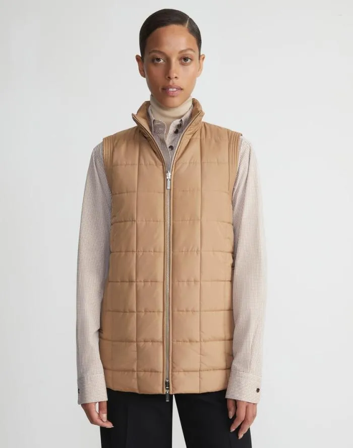 Ready To Wear Recycled Poly Quilted Reversible Puffer Vest Black Lafayette 148 New York Jackets and Blazers