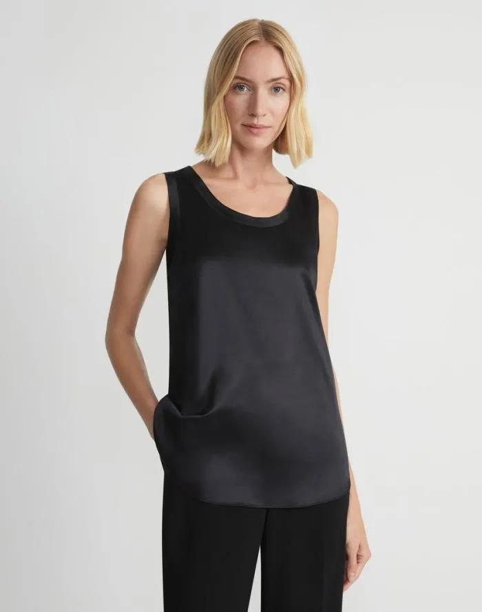 Ready To Wear Silk Charmeuse Reversible Perla Blouse Black Lafayette 148 New York Blouses and Shirts