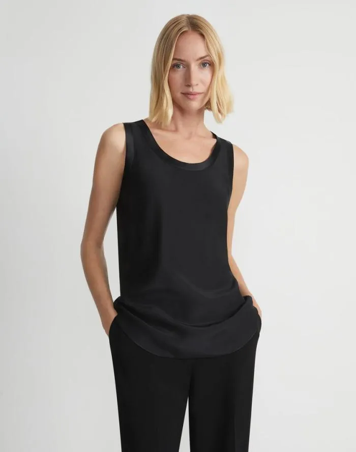 Ready To Wear Silk Charmeuse Reversible Perla Blouse Black Lafayette 148 New York Blouses and Shirts