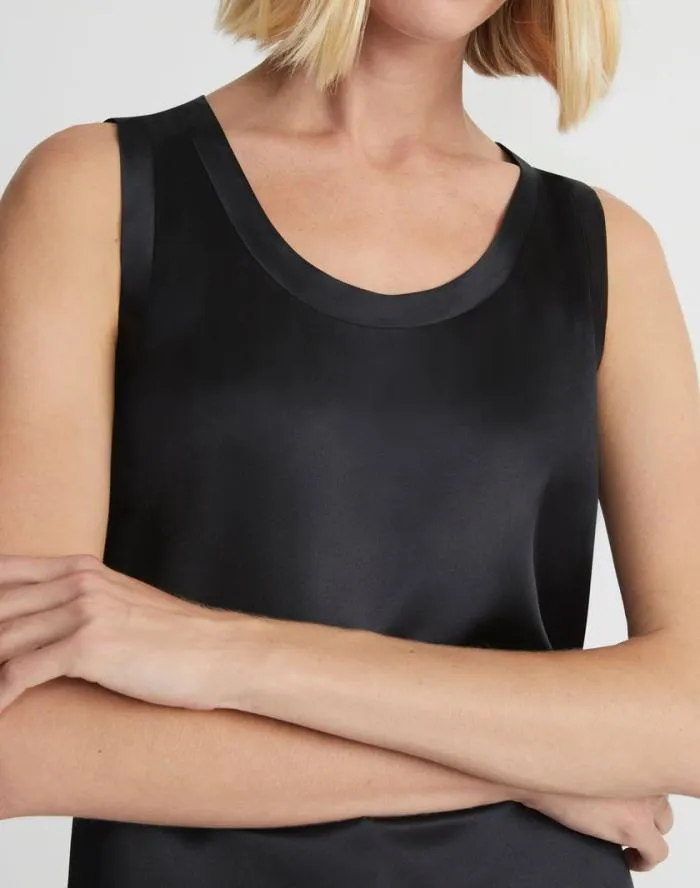 Ready To Wear Silk Charmeuse Reversible Perla Blouse Black Lafayette 148 New York Blouses and Shirts