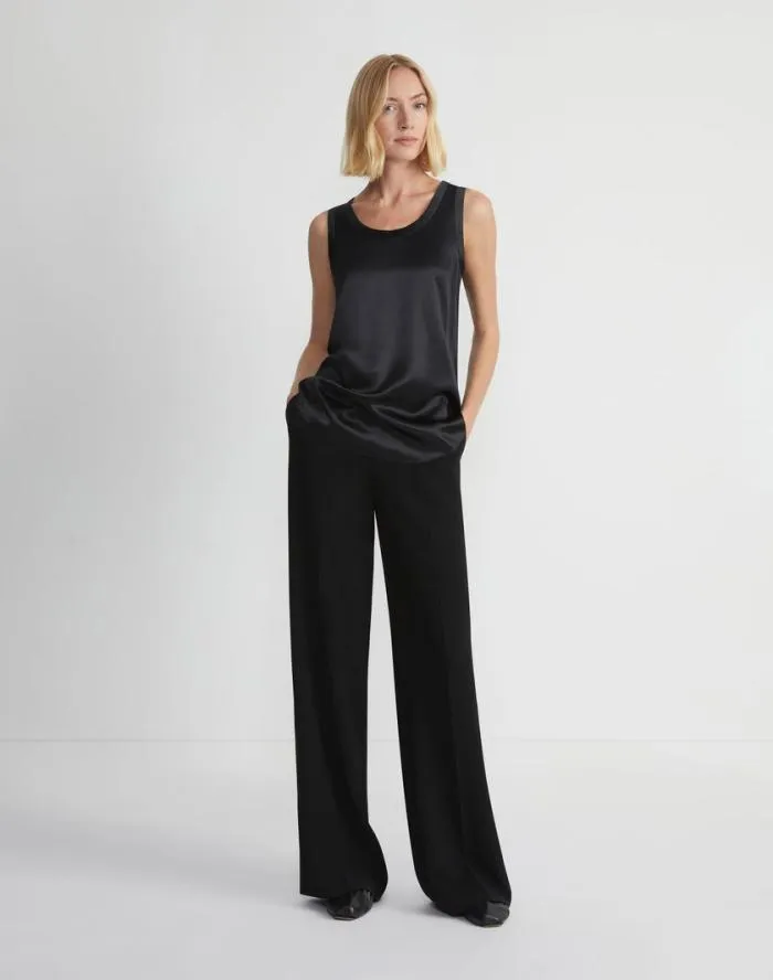 Ready To Wear Silk Charmeuse Reversible Perla Blouse Black Lafayette 148 New York Blouses and Shirts