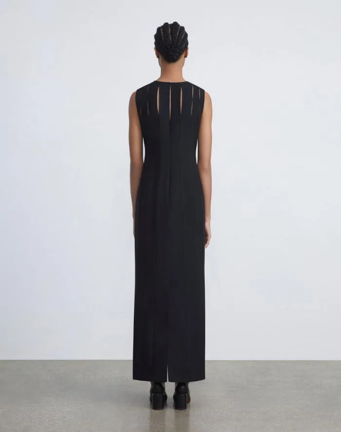Ready To Wear WoolSilk Crepe Cutout Gown Black Lafayette 148 New York Dresses