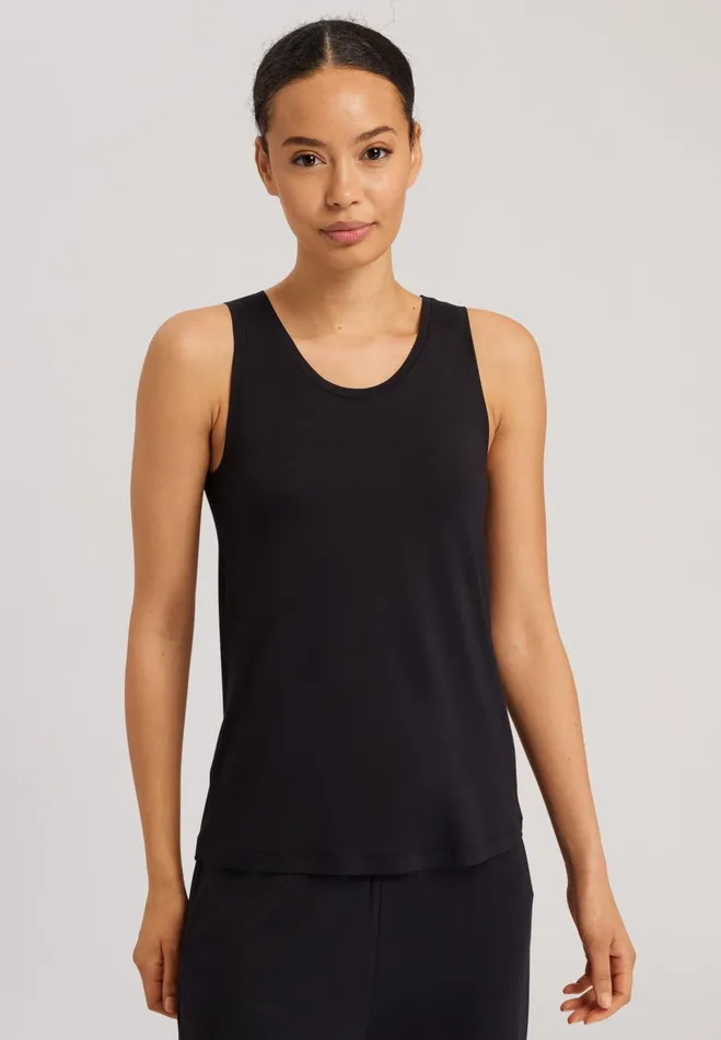 Relaxed Round Neck Tank Top Black Beauty Women HANRO Activewear