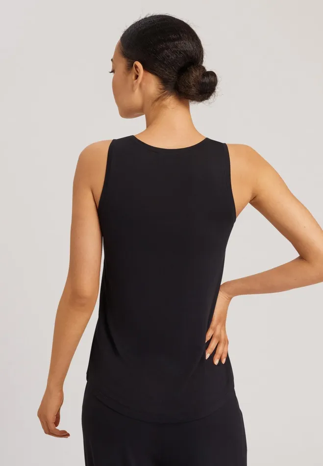 Relaxed Round Neck Tank Top Black Beauty Women HANRO Activewear