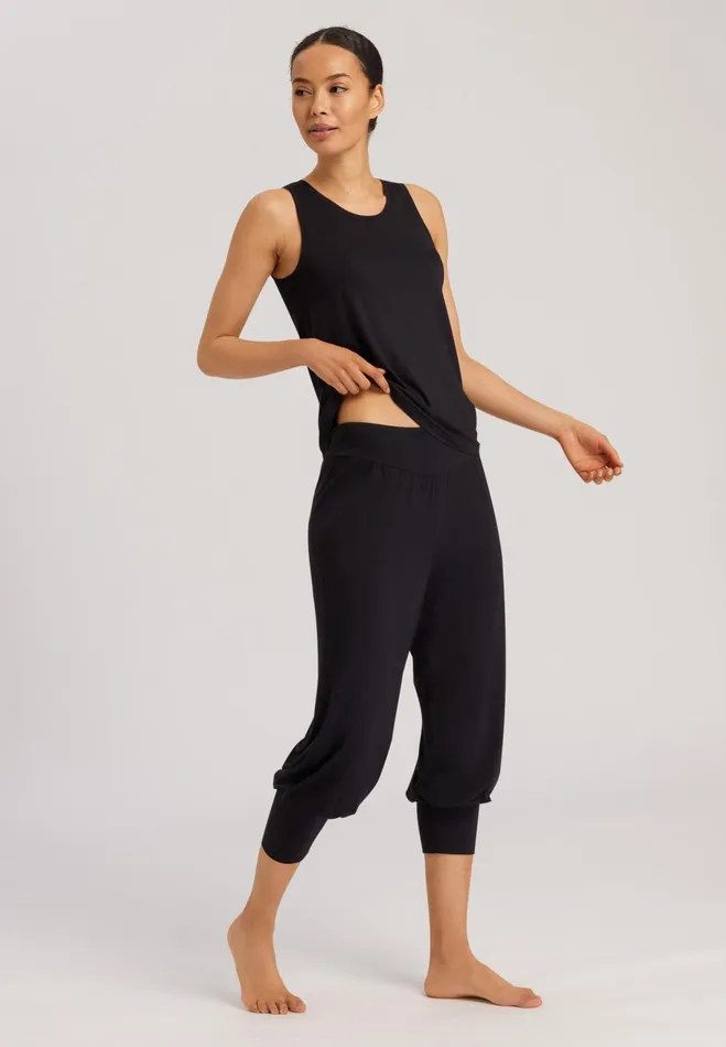 Relaxed Round Neck Tank Top Black Beauty Women HANRO Activewear