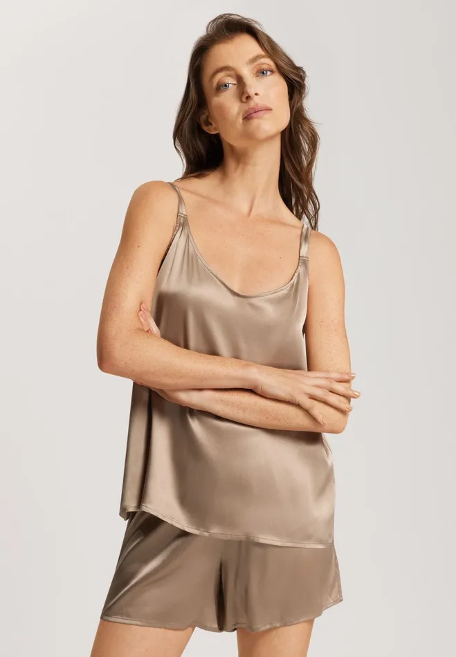 Relaxed Silk Camisole Taupe Women HANRO Pajama Tops