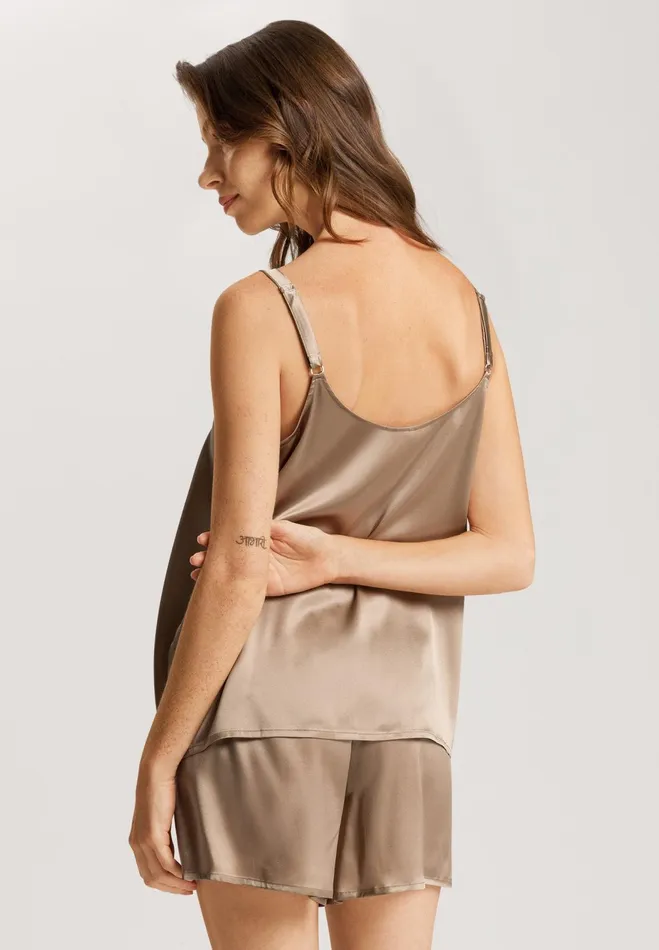 Relaxed Silk Camisole Taupe Women HANRO Pajama Tops