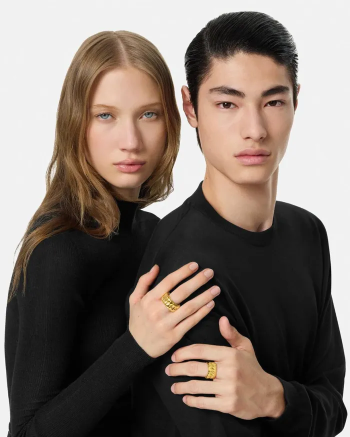 Rings MenWomen Versace Bind Ring Light Gold