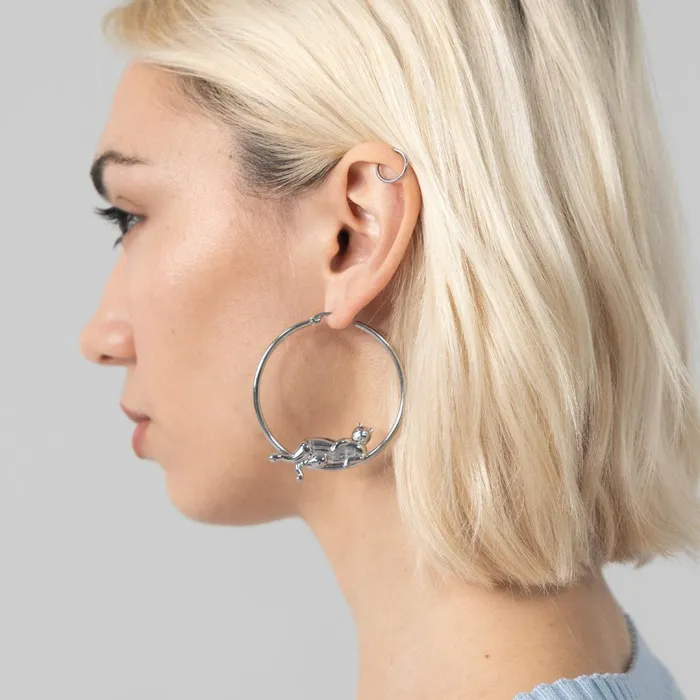 Ripndip Catstanza Hoop Earrings Silver Accessories Ripndip Catstanza Hoop Earrings Silver Accessories