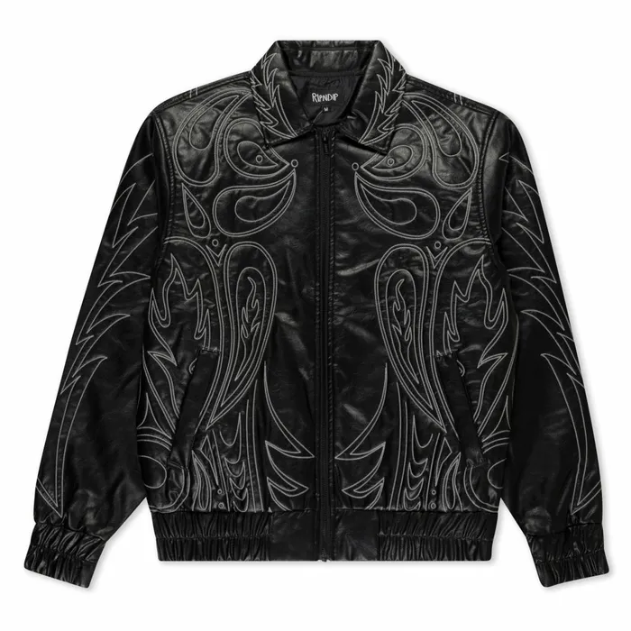 Ripndip Howdy Leather Puffer Jacket Black Jackets