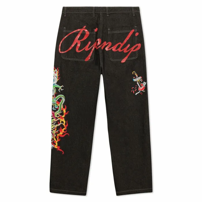 Ripndip InkEd Wide Fit Denim Pants Black Pants Ripndip InkEd Wide Fit Denim Pants Black Pants