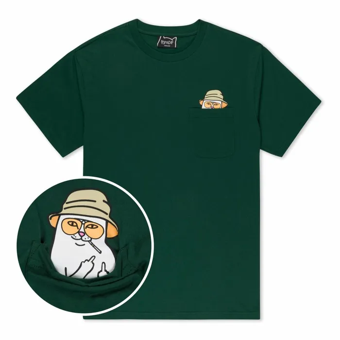 Ripndip Nermal S Thompson Pocket Tee Hunter Green Short Sleeve Tees