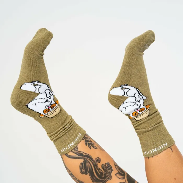Ripndip Nermal S Thompson Socks Heather Olive Shop Socks Ripndip Nermal S Thompson Socks Heather Olive Shop Socks