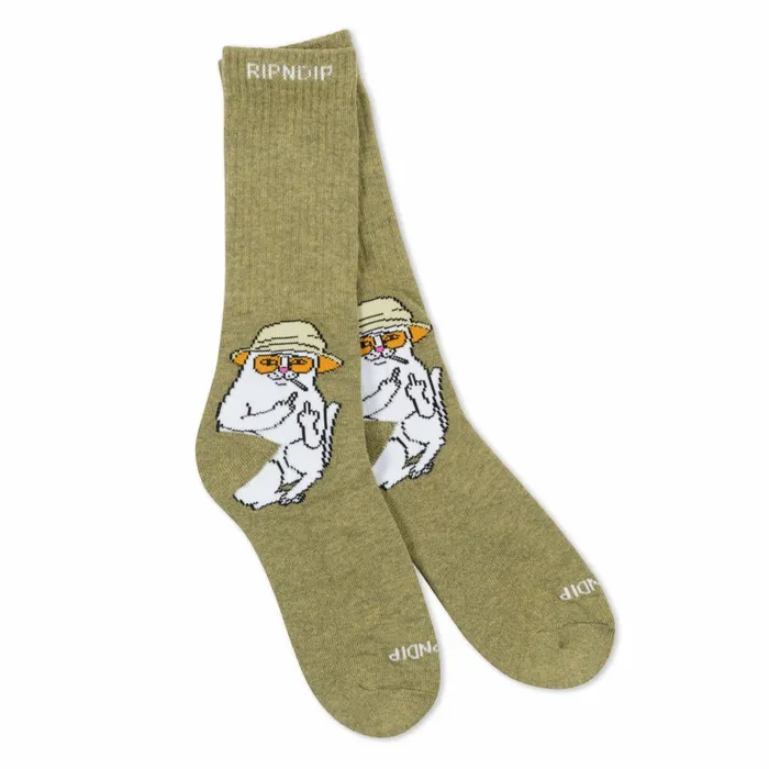 Ripndip Nermal S Thompson Socks Heather Olive Shop Socks Ripndip Nermal S Thompson Socks Heather Olive Shop Socks