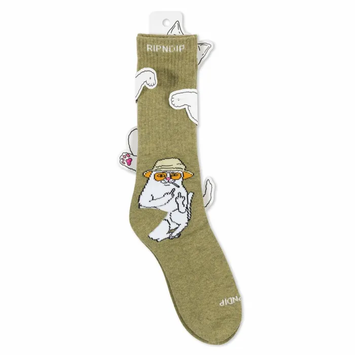 Ripndip Nermal S Thompson Socks Heather Olive Shop Socks Ripndip Nermal S Thompson Socks Heather Olive Shop Socks
