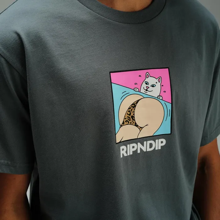 Ripndip Peaches And Nerm Tee Charcoal Short Sleeve Tees Ripndip Peaches And Nerm Tee Charcoal Short Sleeve Tees