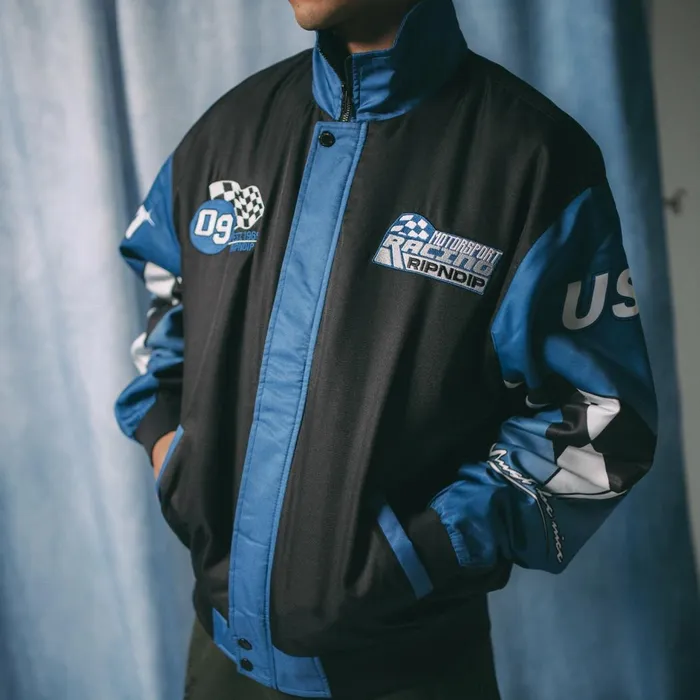 Ripndip Ripnrace Jacket BlackBlue Jackets Ripndip Ripnrace Jacket BlackBlue Jackets