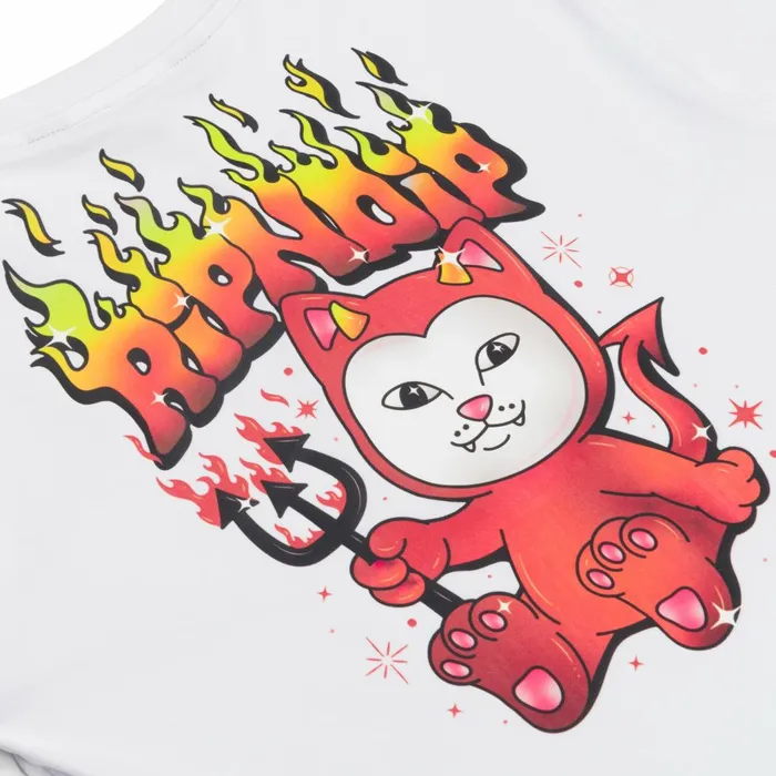 Ripndip Scary Cute Cropped Baby Tee White Womens