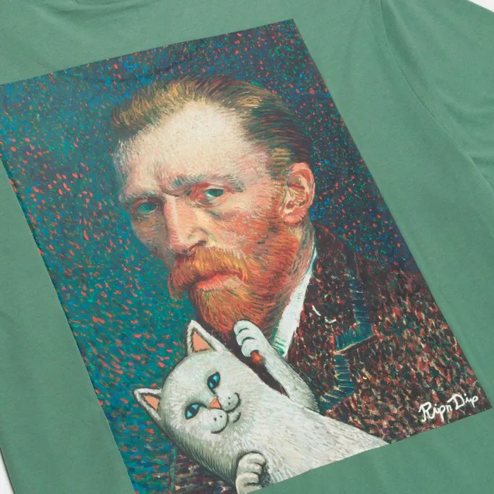 Ripndip Van Nermal Tee Olive Short Sleeve Tees Ripndip Van Nermal Tee Olive Short Sleeve Tees