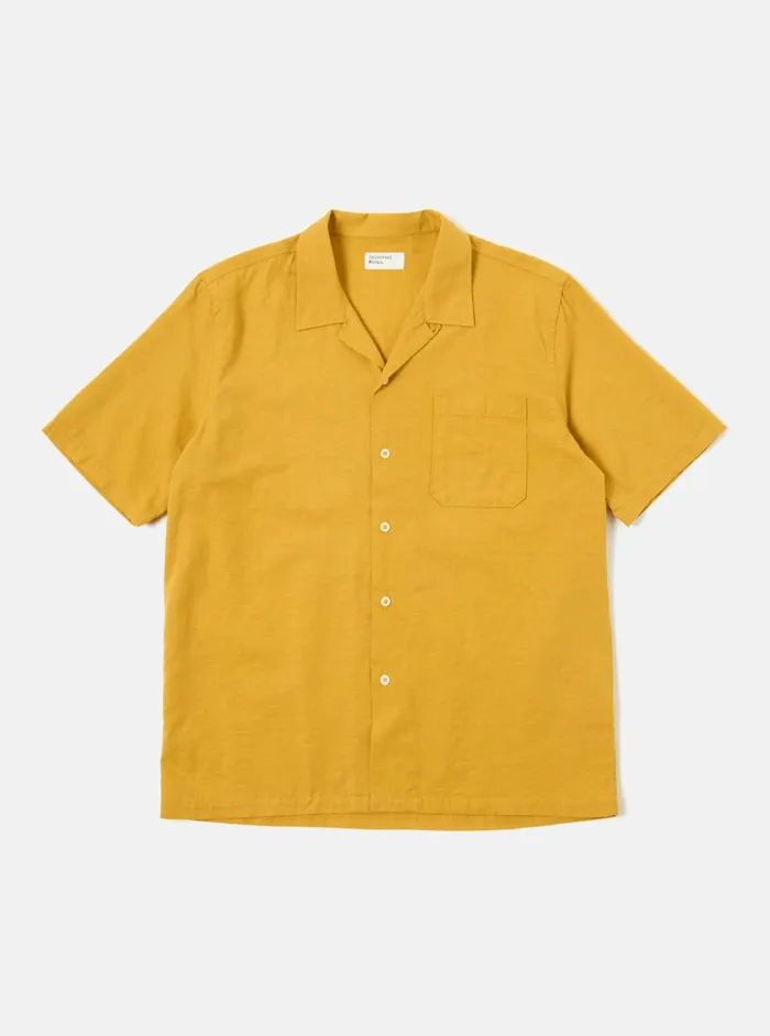Road Shirt In Mustard Kamura Cotton Men Universal Works Shirts