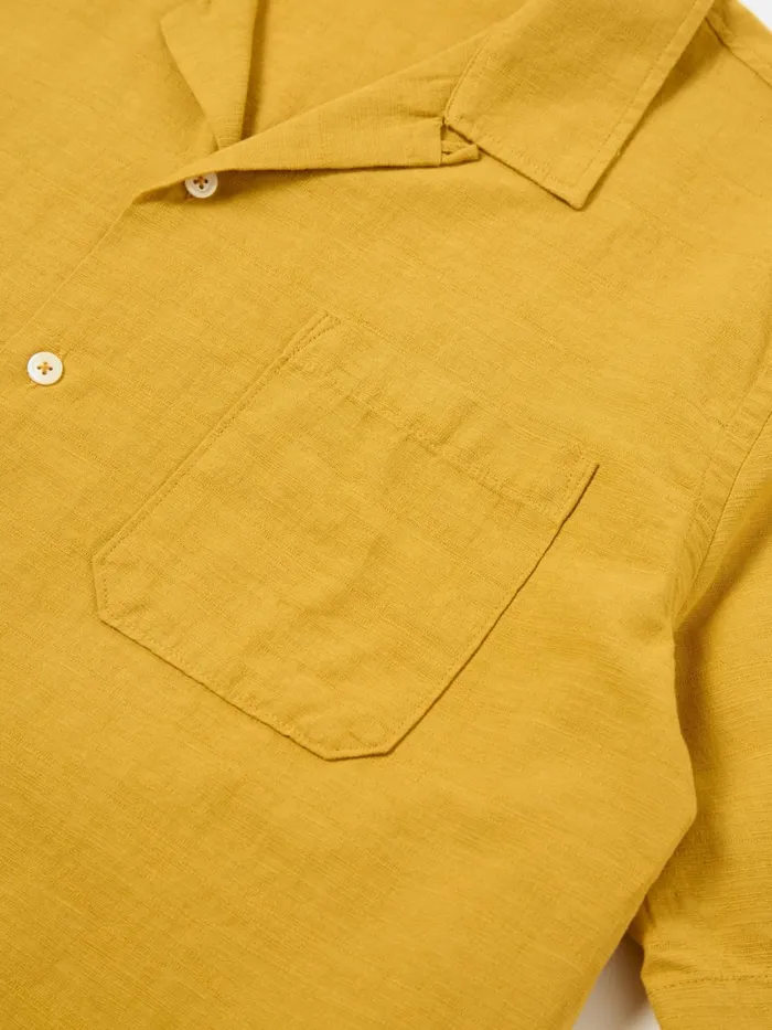 Road Shirt In Mustard Kamura Cotton Men Universal Works Shirts
