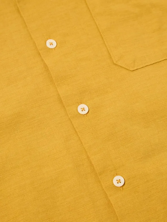 Road Shirt In Mustard Kamura Cotton Men Universal Works Shirts