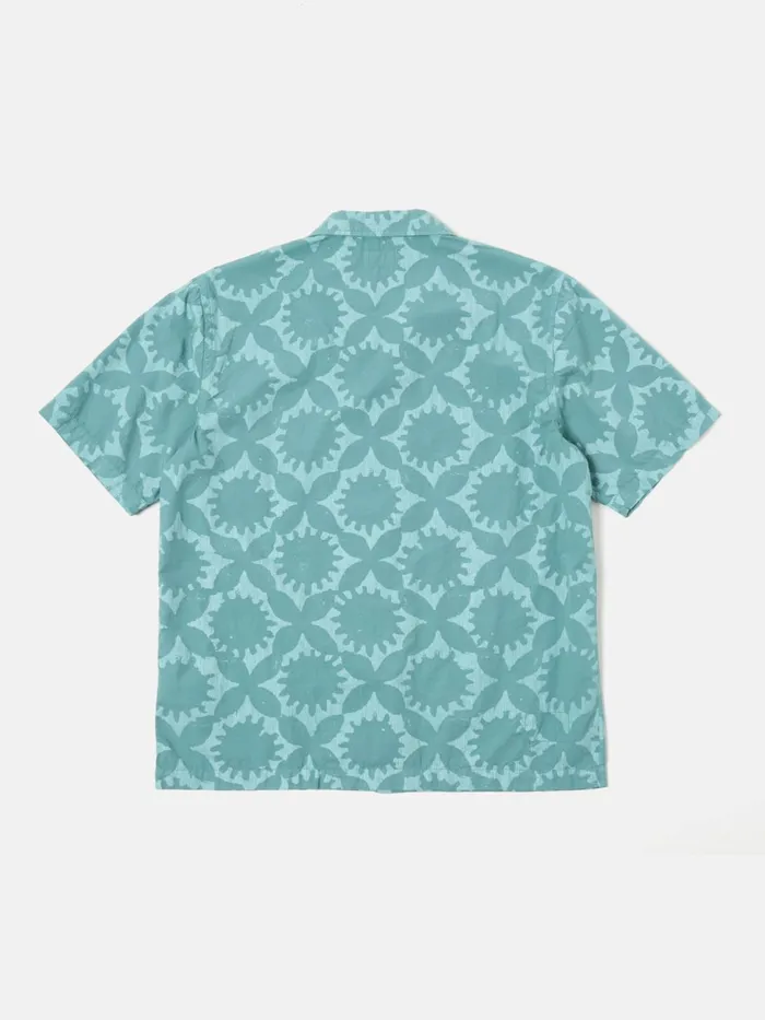 Road Shirt In Sea Blue Sun Print Men Universal Works Shirts