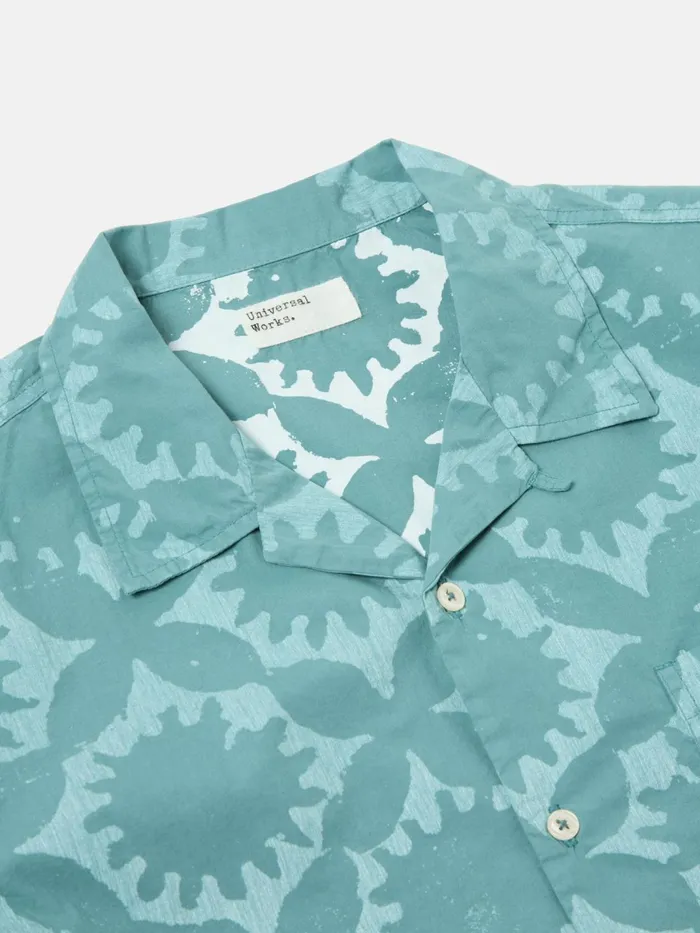 Road Shirt In Sea Blue Sun Print Men Universal Works Shirts