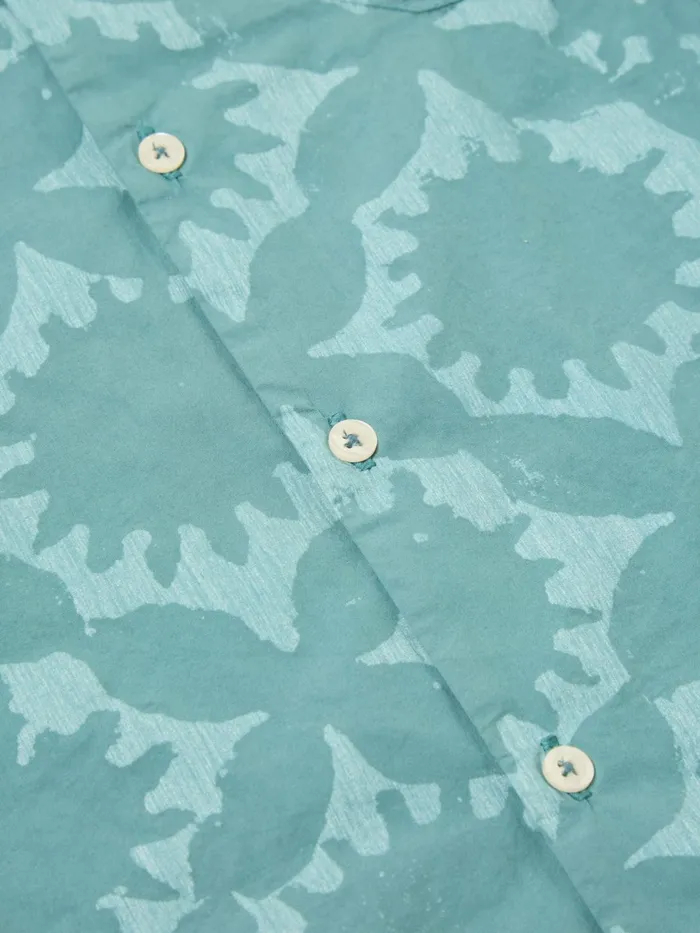 Road Shirt In Sea Blue Sun Print Men Universal Works Shirts