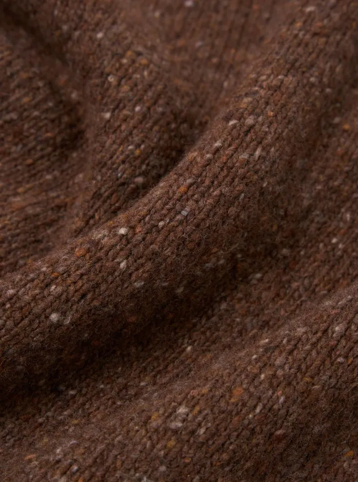 Roll Neck In Brown Tweed Knit Men Universal Works Knitwear