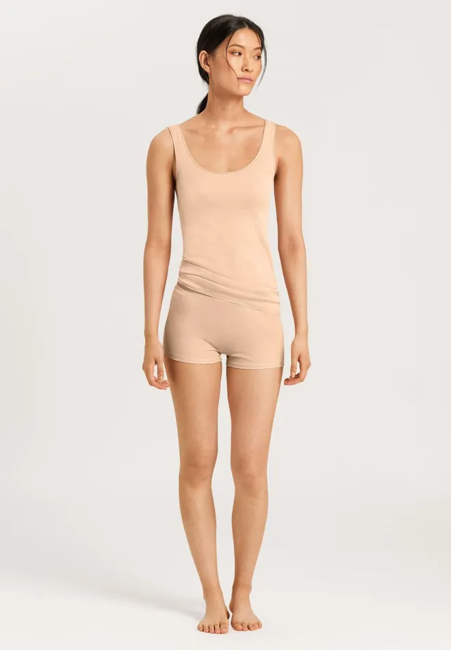 Round Neck Cotton Tank Top Beige Women HANRO Tank Tops