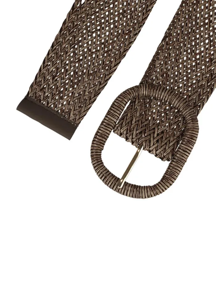 RWandCO Belts Allegra K Wide Waist Braided Woven Belts Chunky Buckle Coffee 8211 Women RWandCO Belts Allegra K Wide Waist Braided Woven Belts Chunky Buckle Coffee 8211 Women